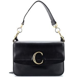 COPY - Chloe C Double Carry Bag Leather Small Black